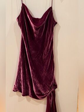 cinq a sept Velvet Cowl Neck Dress in Plum